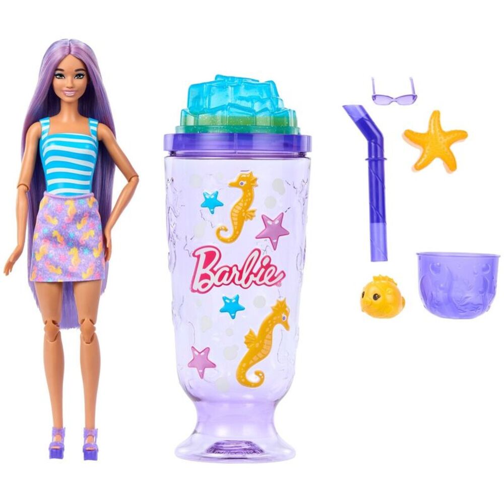 Barbie Pop Reveal Sea Slushy Series Seahorse Doll, Pet & Accessories (One Random